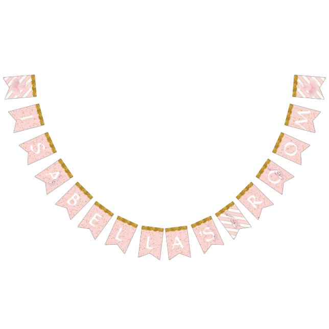 Baby Girl Personalised Nursery Room Name Pennant Bunting (All)