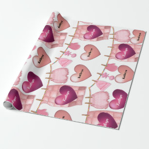 Baby Girl Personalised Wrapping Paper