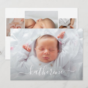 Baby Girl Photo Collage Birth Announcements