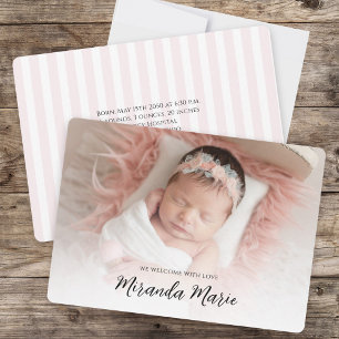 Baby Girl Photo Minimalist Custom
