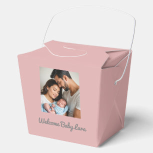 baby girl photo name custom Baby  Cushion Favour Box
