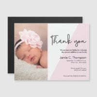 Baby Girl Photo Pink Birth announcement welcome