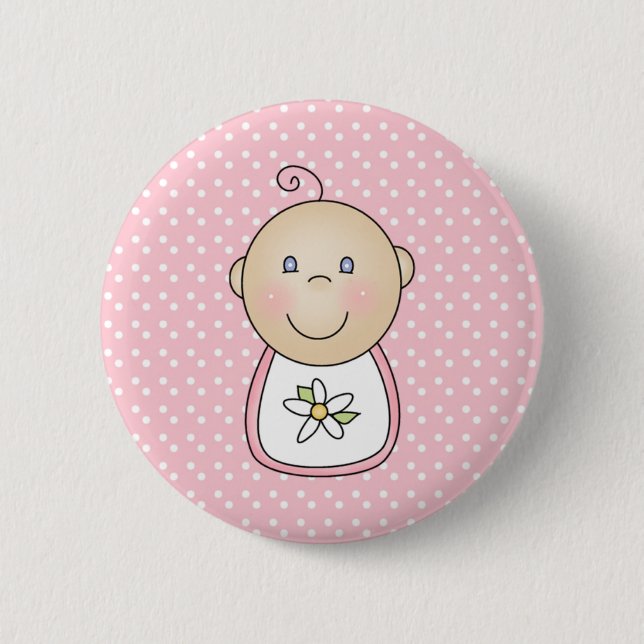 Baby Girl Pink 6 Cm Round Badge (Front)