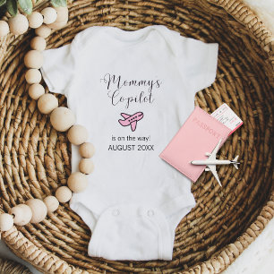 Baby Girl Pink Aeroplane Mummy's Co-Pilot Custom Bodysuit