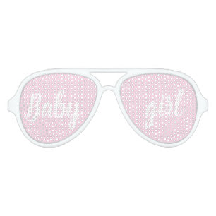 Baby Girl pink baby shower gender reveal party Aviator Sunglasses