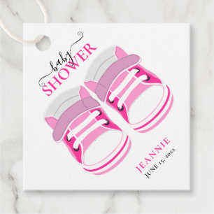 BABY GIRL PINK BOOTIES  BABY SHOWER  FAVOUR TAGS
