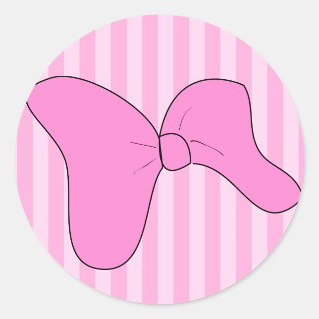 Baby Girl Pink Bow Sticker (Front)