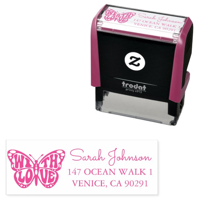 Baby Girl Pink Butterfly Baby Shower  Self-inking  Self-inking Stamp (In Situ)