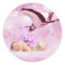 Baby girl pink clouds and stork