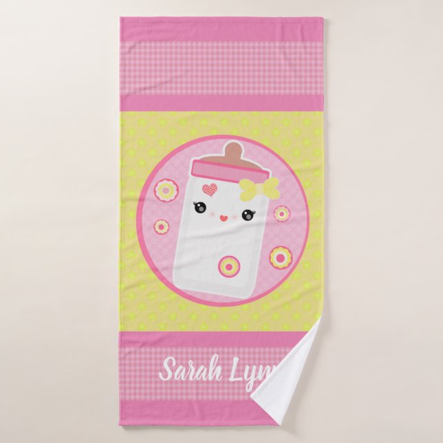 Baby Girl Pink Custom Bath Towel (Bath Towel)