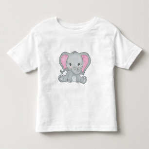 Baby girl pink ears elephant T-Shirt