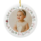 Baby Girl Pink First Christmas Photo Ceramic 
