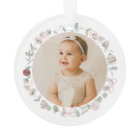 Baby Girl Pink First Christmas Photo