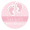 Baby Girl Pink Footprint Polka Dot Shower Stickers