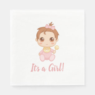 Baby Girl Pink Jumpsuit Napkin