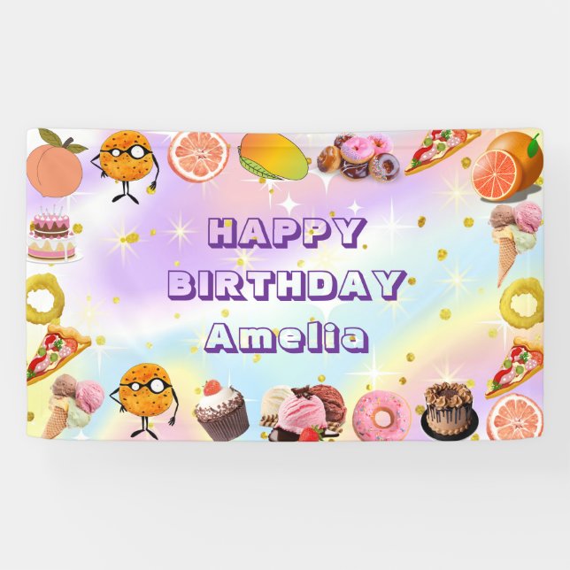 Baby girl Pink Magical Floral For kids Unicorn Banner (Horizontal)