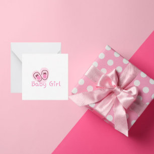 Baby Girl Pink Shoes Baby Shower Card