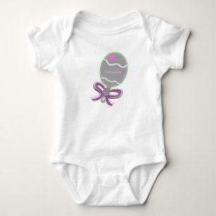 Baby Girl Pink Star Rattle T-Shirt -CUSTOMIZE Name Bodysuit