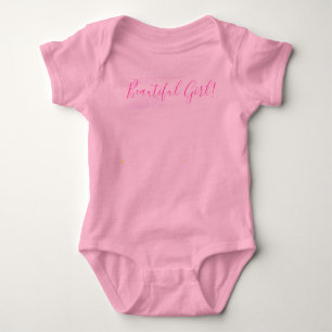 Baby Girl Pink Watercolor Baby Shower Bodysuit