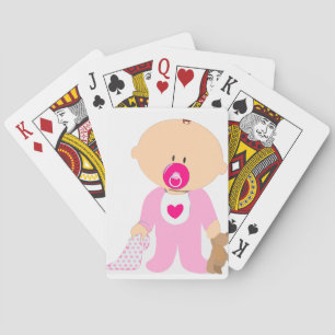 Baby Girl Playing Cards