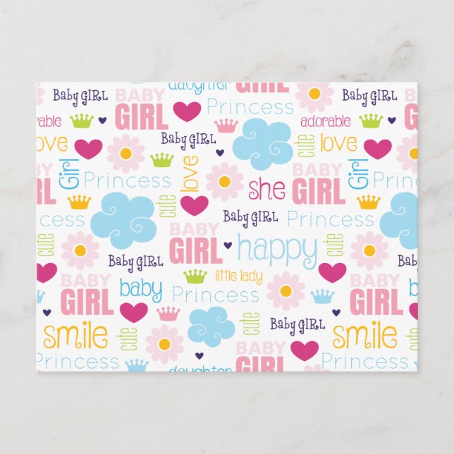 Baby Girl Postcard (Front)