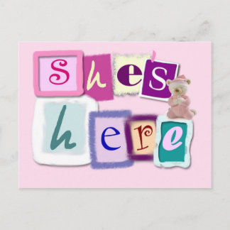 Baby Girl Postcard Announcement