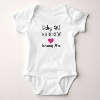 Baby Girl Pregnancy Announcement Pink Heart Bodysuit