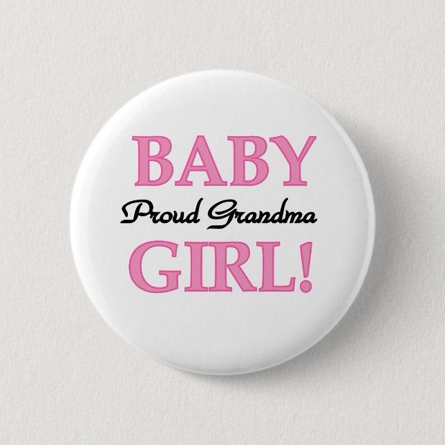 Baby Girl Proud Grandma 6 Cm Round Badge (Front)
