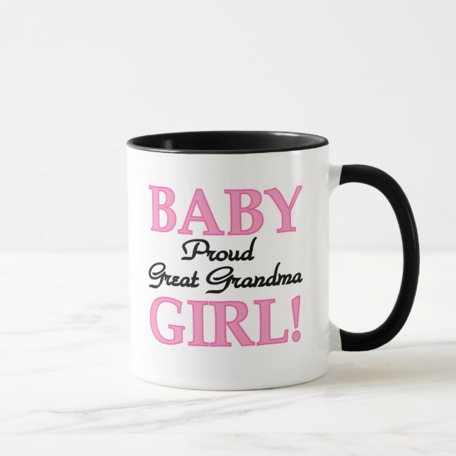 Baby Girl Proud Great Grandma Mug (Right)