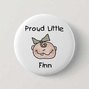 Baby Girl Proud Little Finn 6 Cm Round Badge