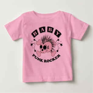 Baby Girl Punk Skull Baby T-Shirt