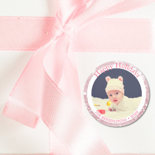 Baby Girl’s First Christmas Personalised Sticker