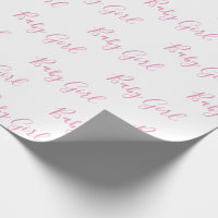 Baby Girl Script Pink Shower Wrapping Paper