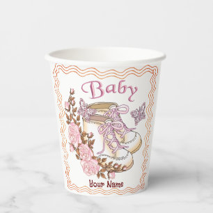 Baby Girl Shoes Paper Cups