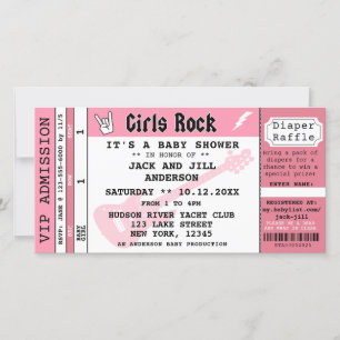 BABY GIRL SHOWER CONCERT TICKET INVITATION