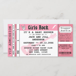 BABY GIRL SHOWER CONCERT TICKET INVITATION