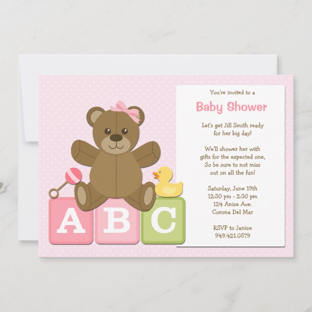 Baby Girl Shower Invitation (Front)