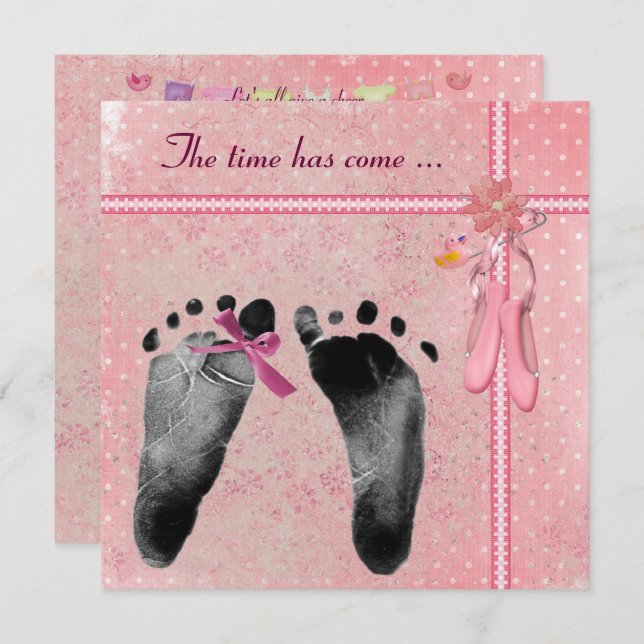 Baby Girl Shower Invitation (Front/Back)