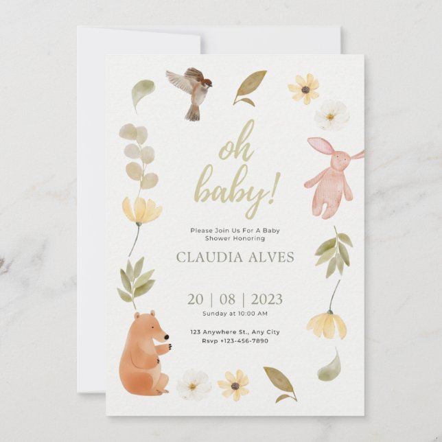 baby girl shower invitations (Back)