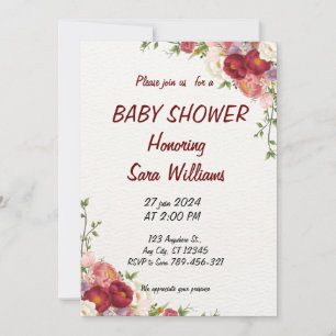 baby girl shower invitations floral