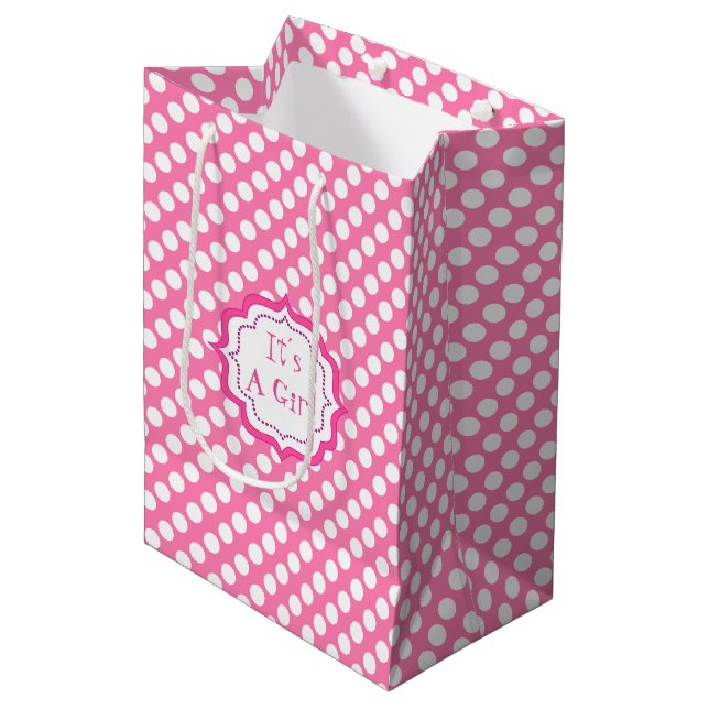 Baby girl shower,It's a girl Medium Gift Bag (Front Angled)