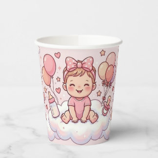 Baby girl shower paper cup