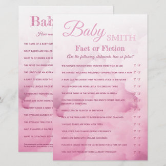 Baby Girl Shower Quiz Fact or Fiction Trivia game