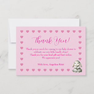 Baby Girl Shower Thank You Card
