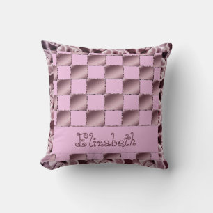 Baby Girl Silky Pink Plaid Pastel Girly Cushion
