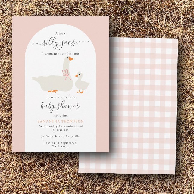 Baby Girl Silly Goose on the Loss Baby Shower Invitation (Baby Girl Silly Goose on the Loss Baby Shower Invitation)