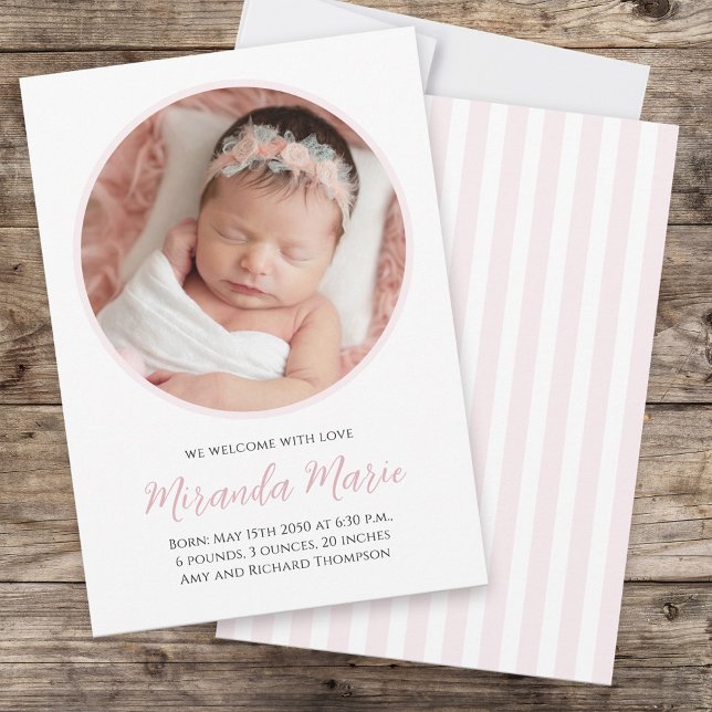 Baby Girl Simple Newborn Photo Script Floral Pink (Creator Uploaded)