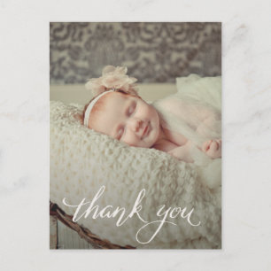 Baby Girl Sip & See Thank You Birth Announcement Postcard
