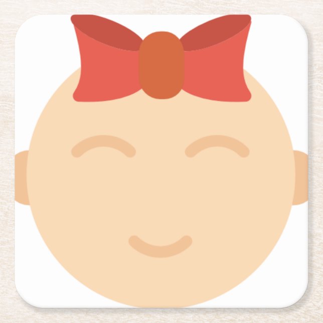 baby girl square paper coaster (Front)