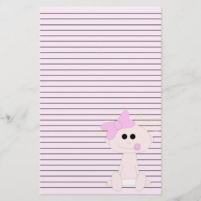 Baby Girl Stationery (Front)